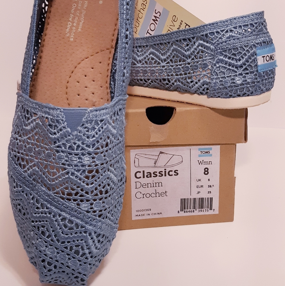 TOMS Denim Crochet